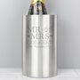 Personalised Mr And Mrs Stainless Steel Wine Cooler, thumbnail 1 of 3