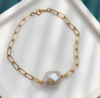 Handcrafted Baroque Freshwater Pearl Bracelet, 2 of 5
