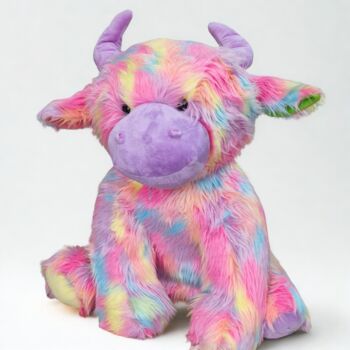 Extra Large Rainbow Highland Cow Soft Toy 60cm, 4 of 4