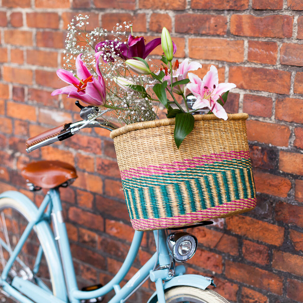 Colourful Handcrafted Bike Basket, 1 of 7