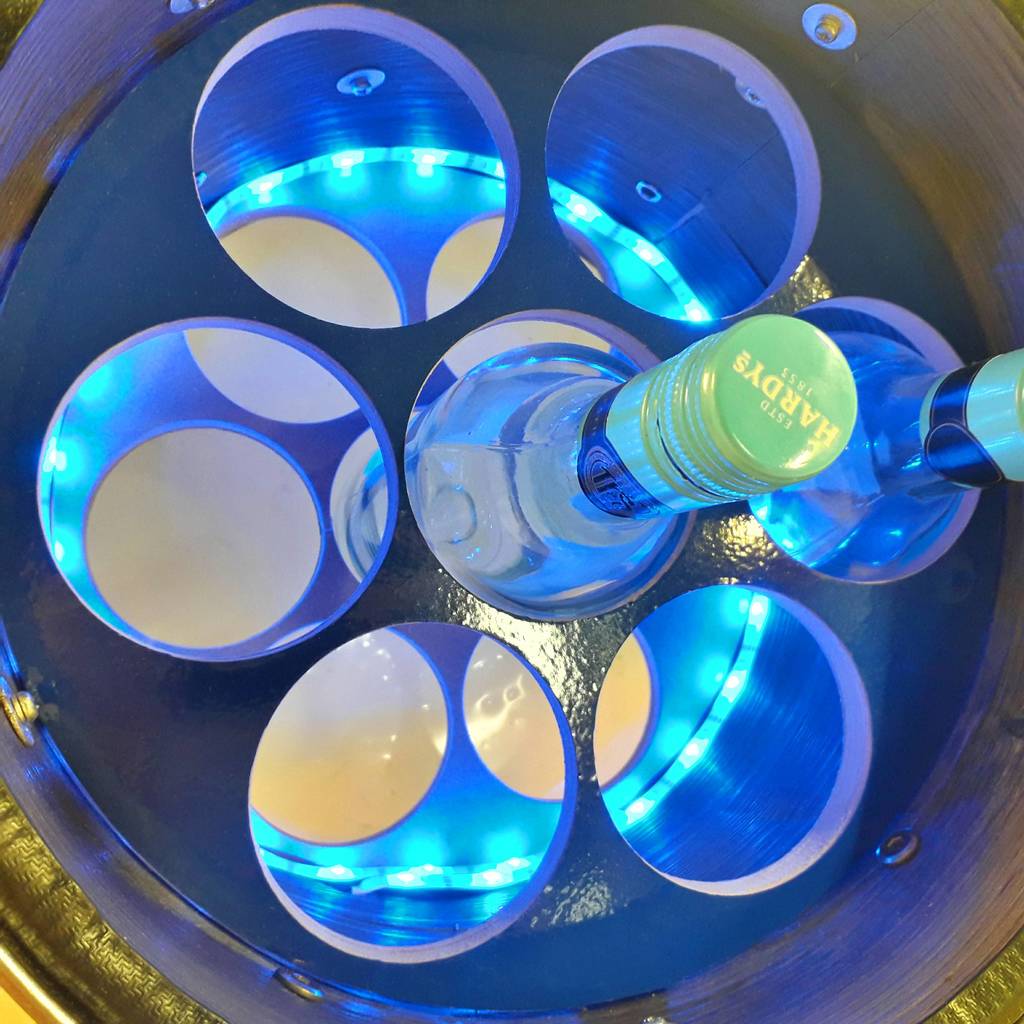 Drum Wine Rack With Lights By Vinyl Village