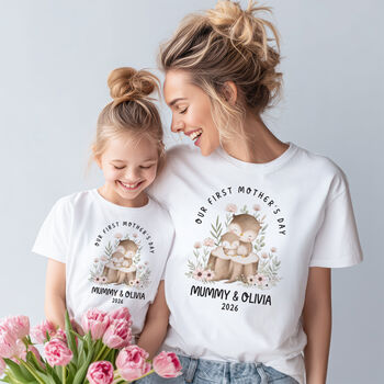 Personalised Our First Mother’s Day Matching T Shirt Gift, 2 of 9