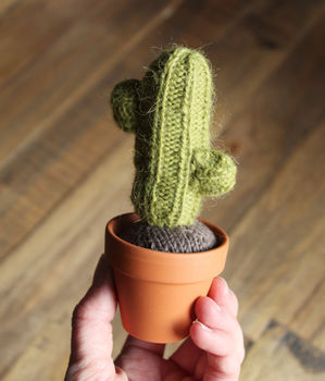 Mini Knitted Cactus In Pot, 8 of 9