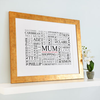 Personalised Mum's Favourites Word Art Print, 4 of 10