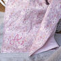 Floral Liberty Fabric Hand Embroidered Baby Blanket, thumbnail 2 of 11