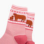 Highland Cow Calf Striped Bamboo Socks In Pink, thumbnail 3 of 4