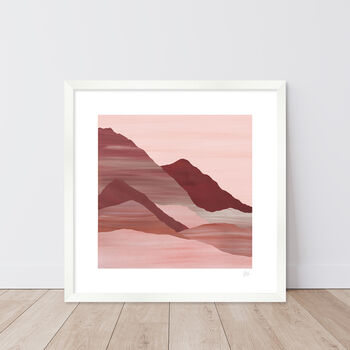 Pink Desert Mountain Landscape Print, 5 of 7