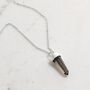 The En Pointe Smokey Quartz Necklace, Silver, thumbnail 1 of 7