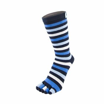 Essential Everyday Mid Calf Stripy Cotton Toe Socks, 2 of 8