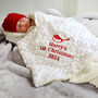 Personalised 1st Christmas Robin Baby Sherpa Blanket, thumbnail 2 of 6