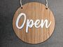 Open Closed Two Side Shop Sign Door Oak Wood Acrylic, thumbnail 1 of 10