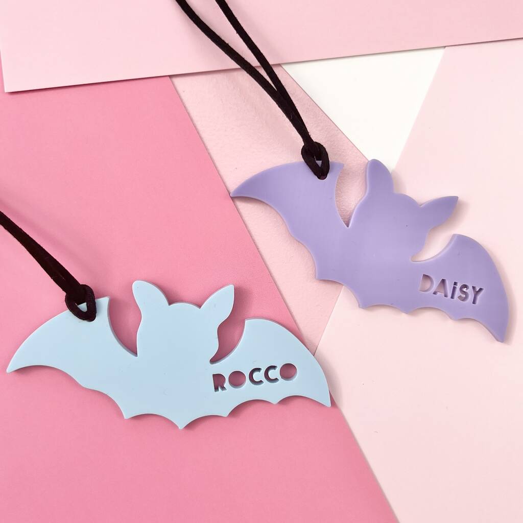 Personalised Halloween Gift Box Acrylic Bat Tag By Dollz Confetti