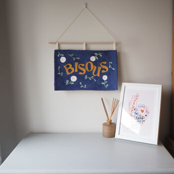 'Bisous' French For Kisses Wall Art Hanging, 6 of 6