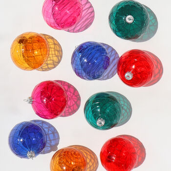 Christmas Cut Glass Bauble, 8cm, 2 of 10