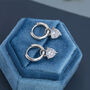 Sterling Silver Trillion Cut Cz Hoop Earrings, thumbnail 8 of 12