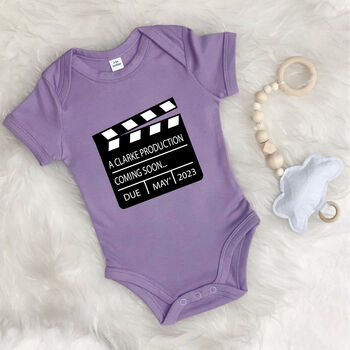 Personalised Film Baby Announcement Babygrow, 4 of 7