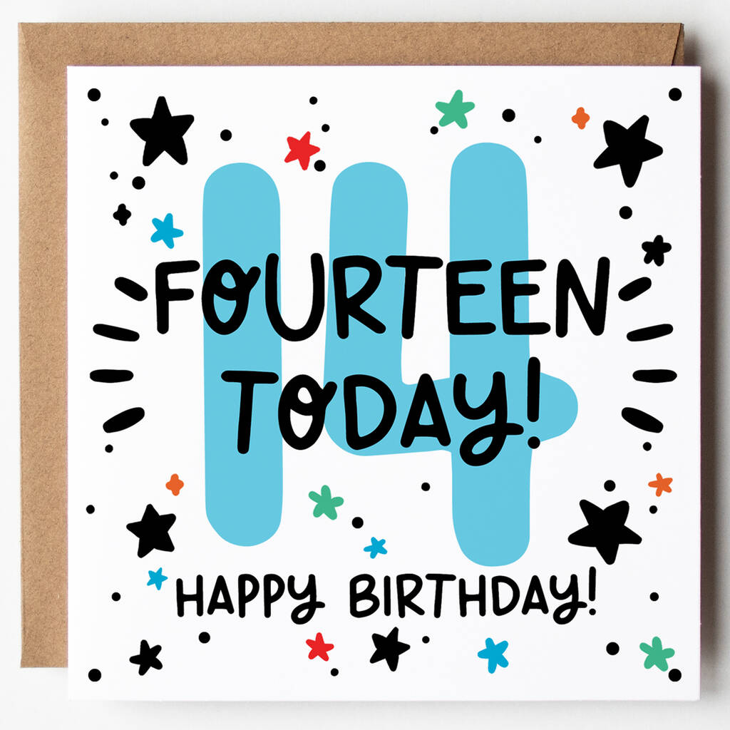 Fourteen Today 14th Birthday Card, 1 of 3
