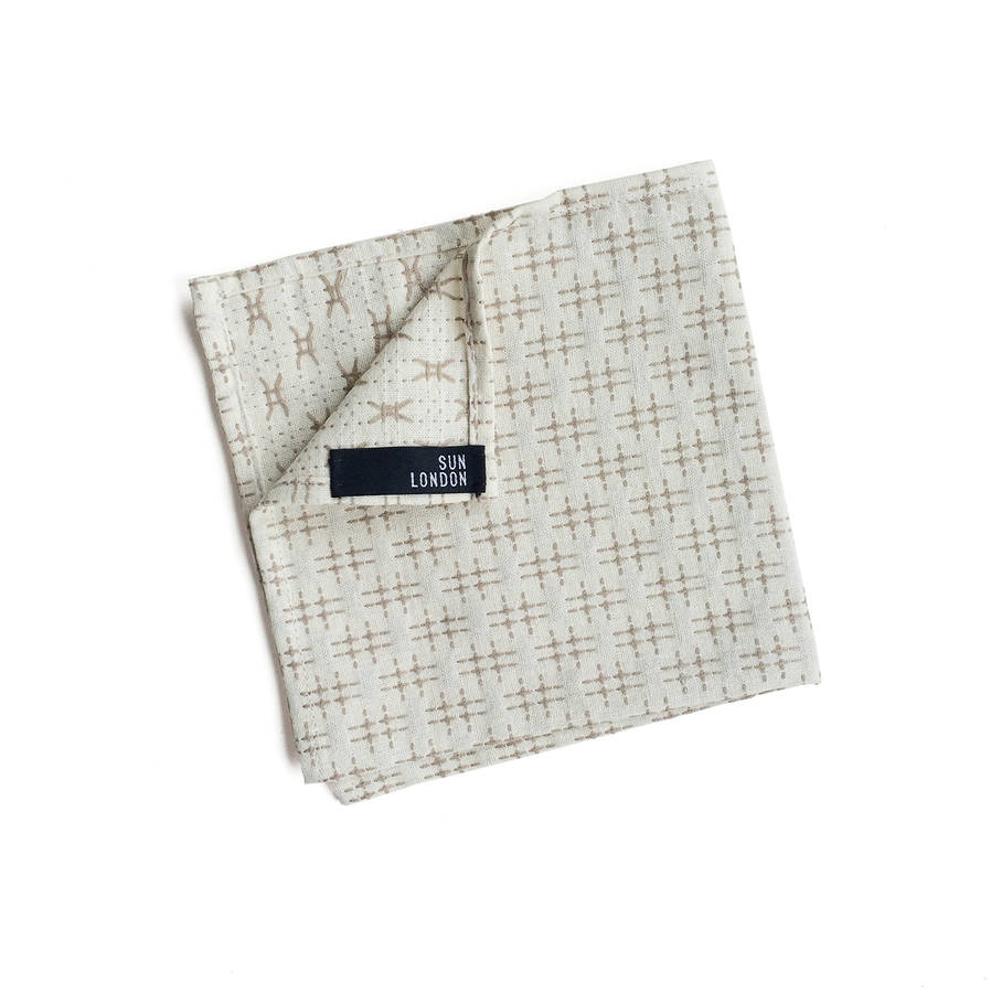 hitomi embroidered japanese woven cotton pocket square by sun london ...