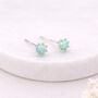 Sterling Silver Green Opal Micro Stud Earrings – 4mm, thumbnail 3 of 8