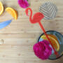 Flamingo Drink Stirrer On Neon Pink Translucent Acrylic, thumbnail 3 of 7