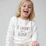 'Four Ever Wild' Embroidered 4th Birthday Sweatshirt, thumbnail 2 of 5