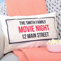 Family Movie Night Personalised Cushion For The Home, thumbnail 1 of 4