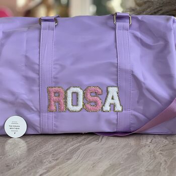 Personalised Patch Duffle/Weekend Bag With Patch Letters, 2 of 6