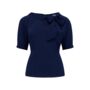 Cindy Blouse In French Navy Vintage 1940s Style, thumbnail 1 of 2