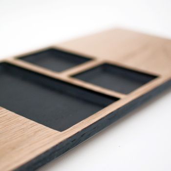 Solid Oak Sushi Serving Board With Scorched Details, 5 of 10