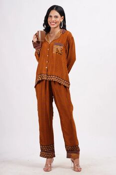 Recycled Silk Sari Pyjamas Small / Medium112, 4 of 5