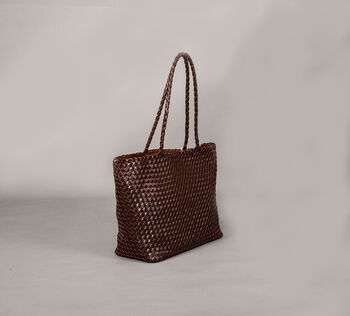 Weaving Vegan Leather Tote, 7 of 12