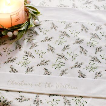 Christmas Table Place Mats Green Mistletoe Four Pack, 2 of 3