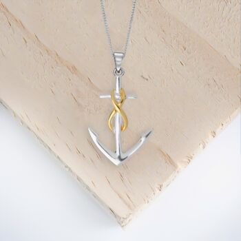 Infinity Anchor Necklace In Sterling Silver, 2 of 11