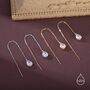 Sterling Silver Pear Cut Cz Droplet Threader Earrings, thumbnail 7 of 11