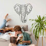 Majestic Wooden Elephant Portrait Art For Home Walls, thumbnail 7 of 12