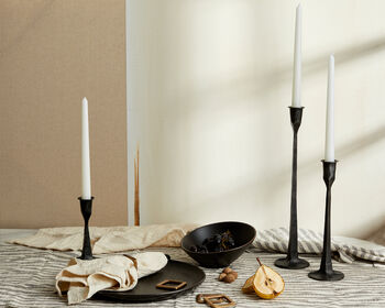 Nile Iron Black Candle Holder Set, 3 of 4