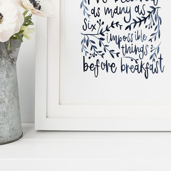 Brush Lettered Alice In Wonderland Print, 2 of 2
