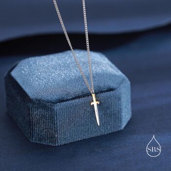 Sterling Silver Tiny Sword Pendant Necklace, 6 of 12