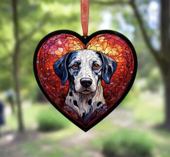 Dalmatian Stained Glass Effect Heart Suncatcher, 4 of 6
