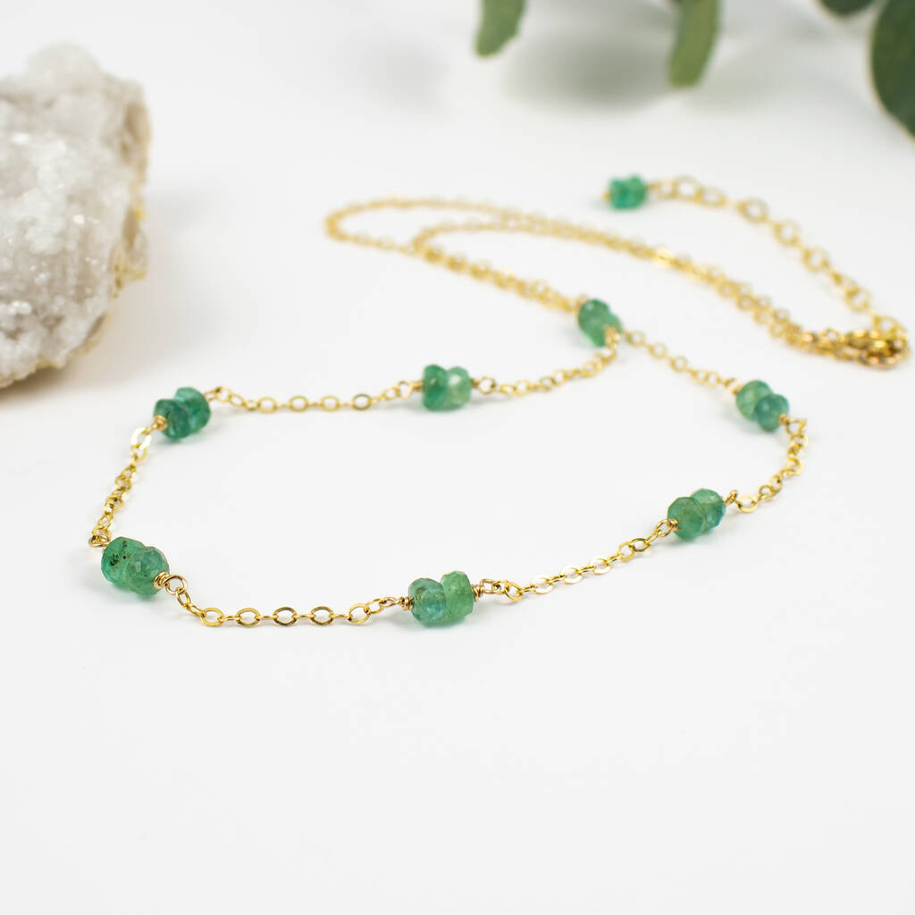Emerald Gemstone Sophia Necklace, 1 of 2