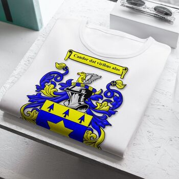 Personalised T Shirt With Large Coat Of Arms, 10 of 10