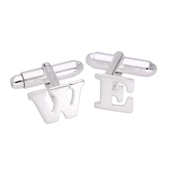Sterling Silver Initial Letter Cufflinks, 7 of 7