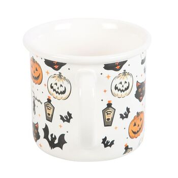 Spooky Cat And Pumpkin Print Mug, 3 of 3