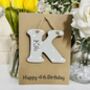 Personalised 4th Birthday Letter Wooden Keepsake Card, thumbnail 2 of 3