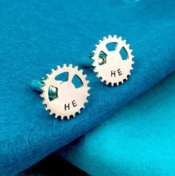 Personalised Sterling Silver Cycling Cufflinks, 4 of 5