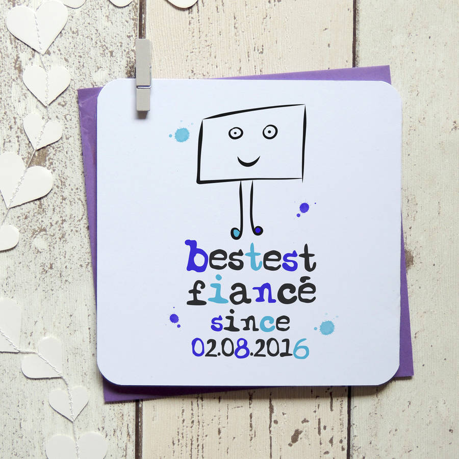 Bestest Fiancé Greeting Card By Parsy Card Co