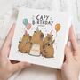 Funny Capybara Birthday Card For Friend Kids, thumbnail 1 of 7