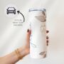 Custom Elegant Blue And Gold Floral Insulated Bottle Tumbler, thumbnail 5 of 5