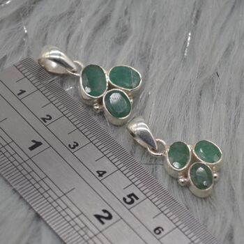 Emerald Pendant: Sterling Silver, May Birthstone, 7 of 8