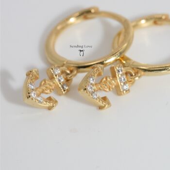 Anchor Earrings In Silver Or Gold, 3 of 5